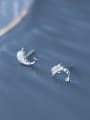 thumb 925 Sterling Silver Cubic Zirconia Dolphin Cute Stud Earring 1