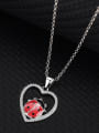 thumb 925 Sterling Silver Cubic Zirconia Heart Cute Necklace 3