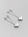 thumb 925 Sterling Silver smooth Heart Minimalist Drop Earring 2