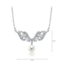 thumb Copper Cubic Zirconia White Wing Minimalist Necklace 1
