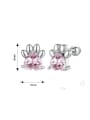thumb 925 Sterling Silver Cubic Zirconia Dog Paw Cute Stud Earring 2