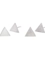 thumb 925 Sterling Silver Smooth Triangle Minimalist Stud Earring 4