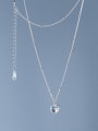 thumb 925 Sterling Silver Glass Stone Heart Minimalist Necklace 2