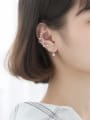 thumb 925 Sterling Silver Cubic Zirconia White Irregular Minimalist Ear Climber Earring 1