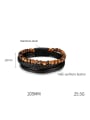 thumb Stainless steel Artificial Leather Weave Hip Hop Set Bangle 3