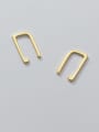 thumb 925 Sterling Silver Smooth Geometric Minimalist Clip Earring 1