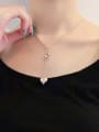 thumb 925 Sterling Silver Tassel Minimalist Smooth Heart  Lariat Necklace 1