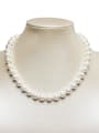 thumb Brass Shell Pearl Round Minimalist Necklace 0