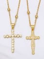 thumb Brass Cubic Zirconia Cross Ethnic Regligious Necklace 0