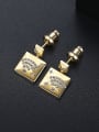 thumb Brass Cubic Zirconia Square Minimalist Chandelier Earring 2