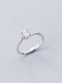 thumb 925 Sterling Silver Minimalist Square Cubic Zirconia Free Size Ring 0