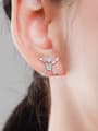 thumb 925 Sterling Silver Cubic Zirconia Irregular Cute Stud Earring 2