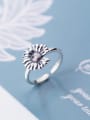 thumb 925 Sterling Silver Flower Vintage Free Size Band Ring 2