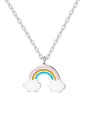 thumb 925 Sterling Silver Enamel Rainbow Minimalist Necklace 0