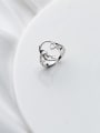 thumb 925 Sterling Silver  Minimalist Hollow Face Free Size Ring 0