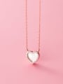thumb 925 Sterling Silver Shell Heart shaped pendant  Necklace 1