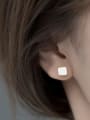 thumb 925 Sterling Silver Shell Geometric Minimalist Stud Earring 3