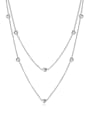 thumb Titanium Steel Heart Minimalist Multi Strand Necklace 1