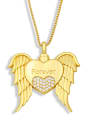 thumb Brass Cubic Zirconia Wing Vintage Necklace 0