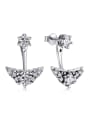 thumb 925 Sterling Silver Cubic Zirconia Triangle Vintage Drop Earring 0