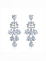 thumb Brass Cubic Zirconia Water Drop Luxury Cluster Earring 0
