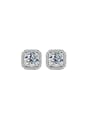 thumb 925 Sterling Silver Moissanite  Luxury Square Earring Ring and Necklace Set 2