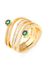 thumb Brass Cubic Zirconia Geometric Statement Stackable Ring 0