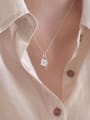 thumb 925 Sterling Silver Cubic Zirconia Key Minimalist Necklace 2