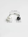 thumb 925 Sterling Silver Imitation Pearl White Round Minimalist Band Ring 2