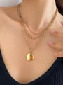 thumb Brass Coin Hip Hop round pendant  Necklace 0