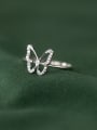 thumb 925 Sterling Silver Cubic Zirconia Butterfly Minimalist Band Ring 0