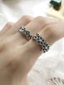 thumb 925 Sterling Silver  Vintage  Hollow Flower  free size Ring 1