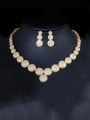 thumb Brass Cubic Zirconia Luxury Round  Earring and Necklace Set 1