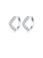 thumb 925 Sterling Silver With  White Gold Plated Minimalist Geometric Clip On Earrings 0