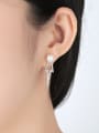 thumb 925 Sterling Silver Freshwater Pearl Geometric Classic Drop Earring 3