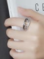 thumb Vintage Sterling Silver With Antique Silver Plated Vintage Geometric Free Size Rings 1