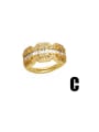 thumb Brass Cubic Zirconia Pentagram Hip Hop Band Ring 3