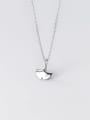 thumb 925 Sterling Silver smooth Leaf Minimalist  pendant Necklace 3