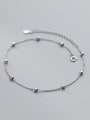 thumb 925 Sterling Silver  Round Minimalist Bead Anklet 0
