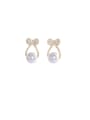 thumb 925 Sterling Silver Cubic Zirconia Bowknot Dainty Cluster Earring 0