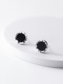 thumb 925 Sterling Silver Round Hip Hop Stud Earring 0