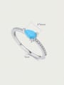 thumb 925 Sterling Silver Turquoise Water Drop Minimalist Band Ring 2