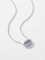 thumb 925 Sterling Silver Cubic Zirconia Evil Eye Minimalist Necklace 3