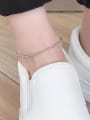 thumb 925 Sterling Silver Round Bead  Minimalist  Anklet 1