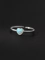 thumb 925 Sterling Silver Opal Heart Cute Band Ring 1