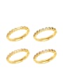 thumb Brass Rhinestone Geometric Minimalist Band Ring 0