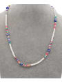 thumb Stainless steel Glass  Bead Multi Color Acrylic Letter Bohemia Necklace 1