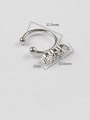 thumb 925 Sterling Silver Cubic Zirconia White Irregular Minimalist Clip Earring 3