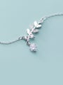 thumb 925 Sterling Silver Cubic Zirconia   Minimalist Leaf Necklace 3