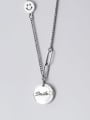 thumb 925 Sterling Silver Geometric Vintage  Round Letter  Necklace 2